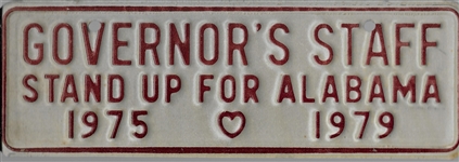 Wallace Governor’s Staff License Plate