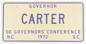 Governor Carter South Carolina Southern Governors’ Conference License Plate