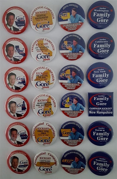 Al Gore Set of Campaign Kickoff Pins