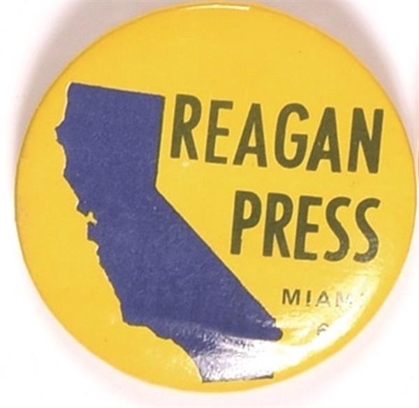 Reagan Press Miami 1968 Convention Pin