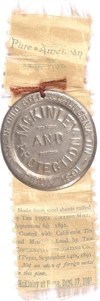 McKinley Tin Piqua Rolling Mill Medal, Ribbon