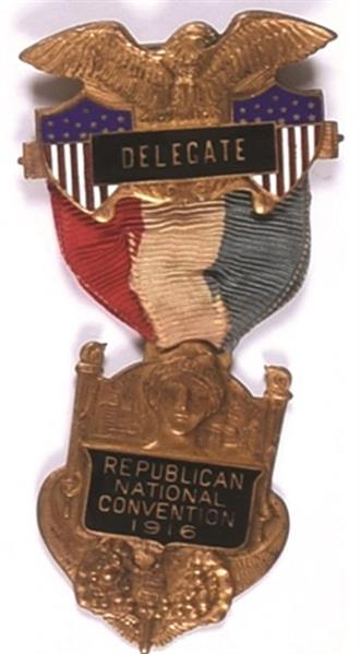 Hughes 1916 Delegate Badge