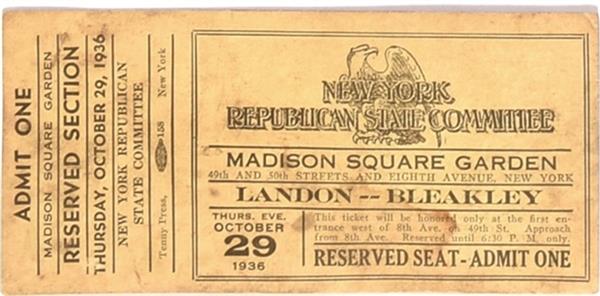 Landon New York Rally Ticket