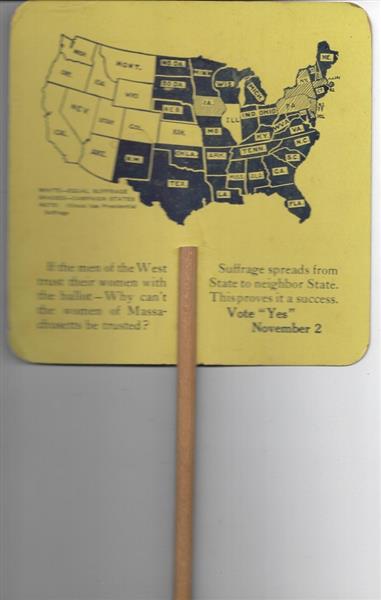 Massachusetts Vote Yes for Woman Suffrage Fan