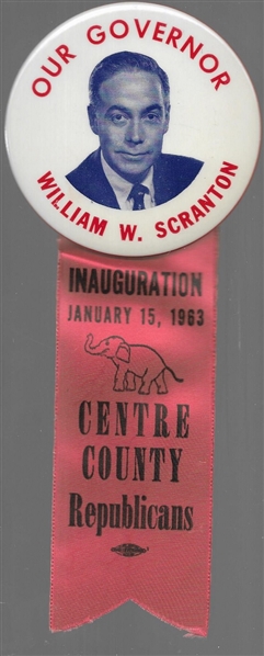 Bill Scranton 1963 Inaugural Badge 