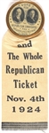 Coolidge, Dawes Vote for the Republican Candidates Pin and Ribbon