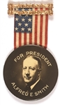 Al Smith Large Celluloid and Flag Ribbon