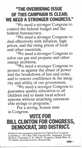 Clinton Democrats for Congress Campaign Card