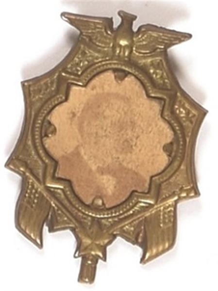 Grover Cleveland Brass Shell Pin