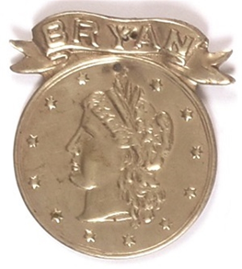Bryan Lady Liberty Metal Pinback