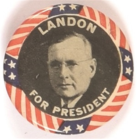 Alf Landon Stars and Stripes Celluloid