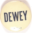 Dewey Blue and White Celluloid