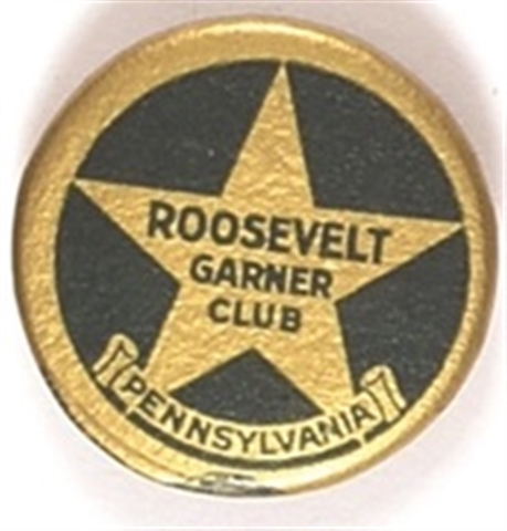 Roosevelt, Garner Club Pennsylvania