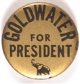 Goldwater for President Gold, Black Elephant Pin
