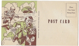 Hitler on the Run Postcard 