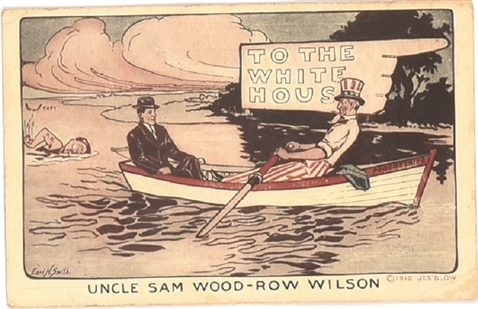 Uncle Sam and Woodrow Wilson Postcard
