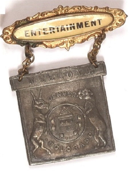 Bryan 1908 Convention Welcome Badge