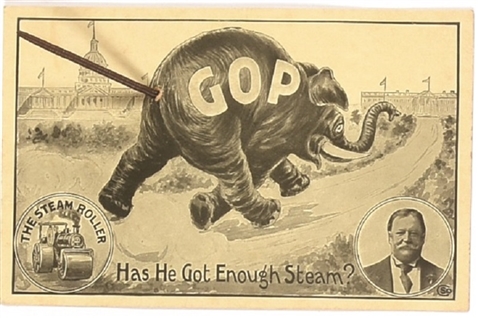 Taft Steamroller 1912 Postcard