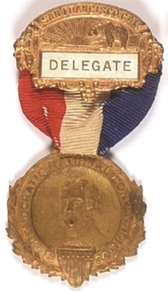 Cox 1920 Convention Delegate Badge