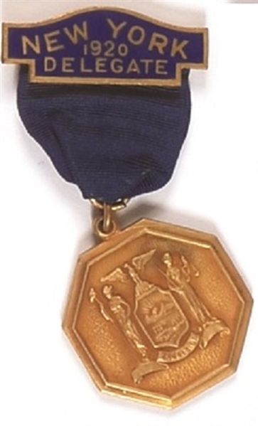 Harding New York Delegate Badge