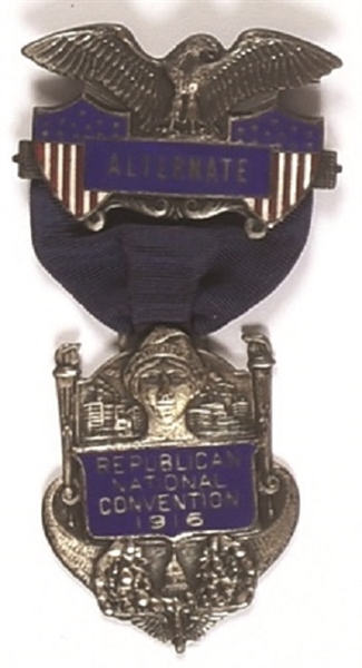 Hughes 1916 Alternate Delegate Badge