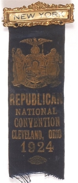 Coolidge New York Ribbon 1924 Convention