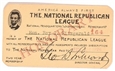 Coolidge National Republican League Membership Card