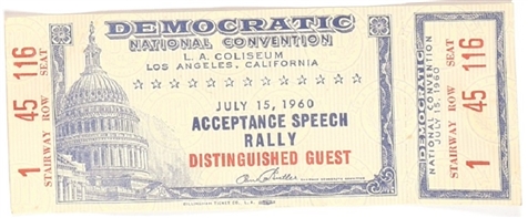 JFK 1960 Convention Acceptance Speech Ticket