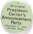 I Attended President Carters Announcement Party