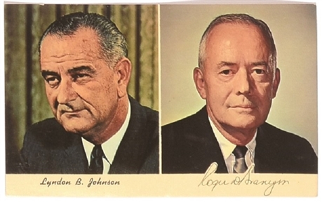 LBJ, Branagan Indiana Coattail Postcard