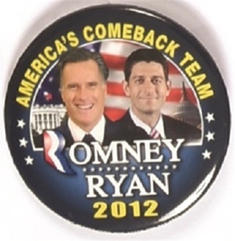 Romney, Ryan Americas Comeback Team