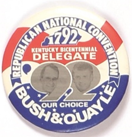 Bush, Quayle Rubbed Off 1992 Convention Pin
