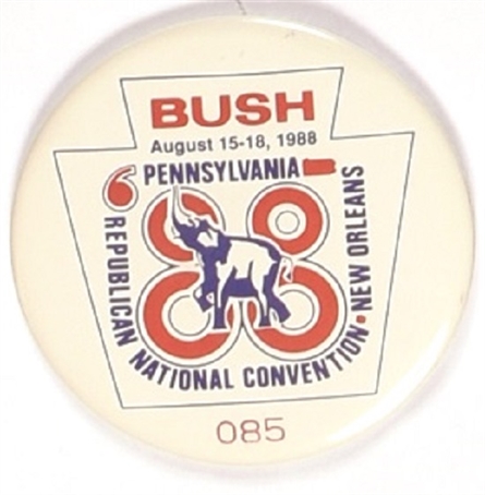 George Bush 1988 Pennsylvania Convention Pin