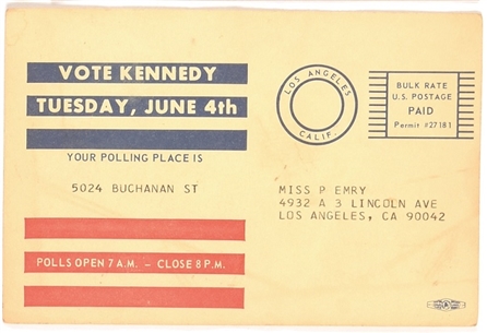 Robert Kennedy California Primary Postcard