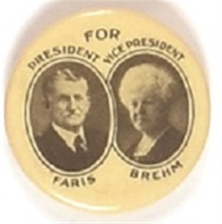 Faris, Brehm 1924 Prohibition Party Jugate
