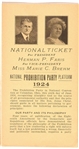 Faris, Brehm Prohibition Party Pamphlet