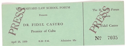 Fidel Castro Harvard Law School Ticket