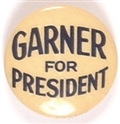 Rare Garner for President Celluloid