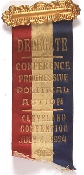LaFollette 1924 Convention Ribbon