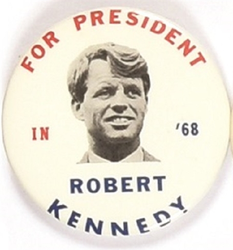 Robert Kennedy 2 1/4 Inch 1968 Celluloid