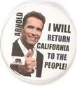 Schwarzenegger Return California to the People