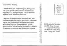Bradley Armenian Genocide Postcard