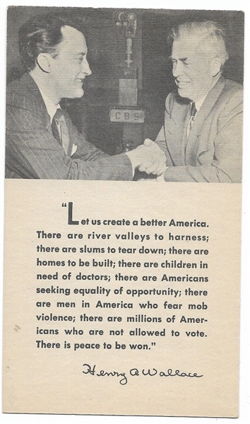 Wallace, Taylor Progressive Jugate Postcard