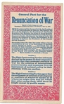 Renunciation of War Postcard
