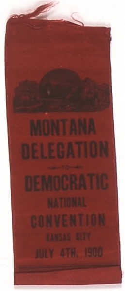 Bryan Montana Delegation 1900 Convention Ribbon