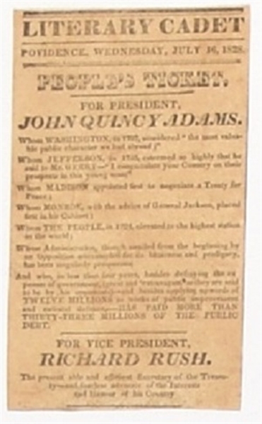 John Quincy Adams Newspaper Ballot