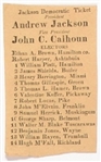 Andrew Jackson 1828 Ohio Ballot