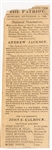 Jackson 1828 Ticket Cut from Newspaper