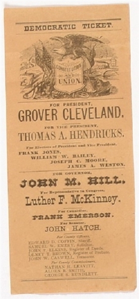 Cleveland, Hendricks New Hampshire Ballot