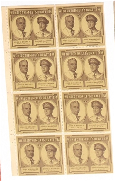 Bricker, MacArthur Lets Draft Them Stamps